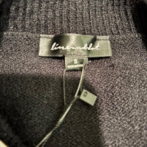 Line & Dot Black Double Layer Knotted Accent Pullover Sweater NWT Small - Picture 7 of 7